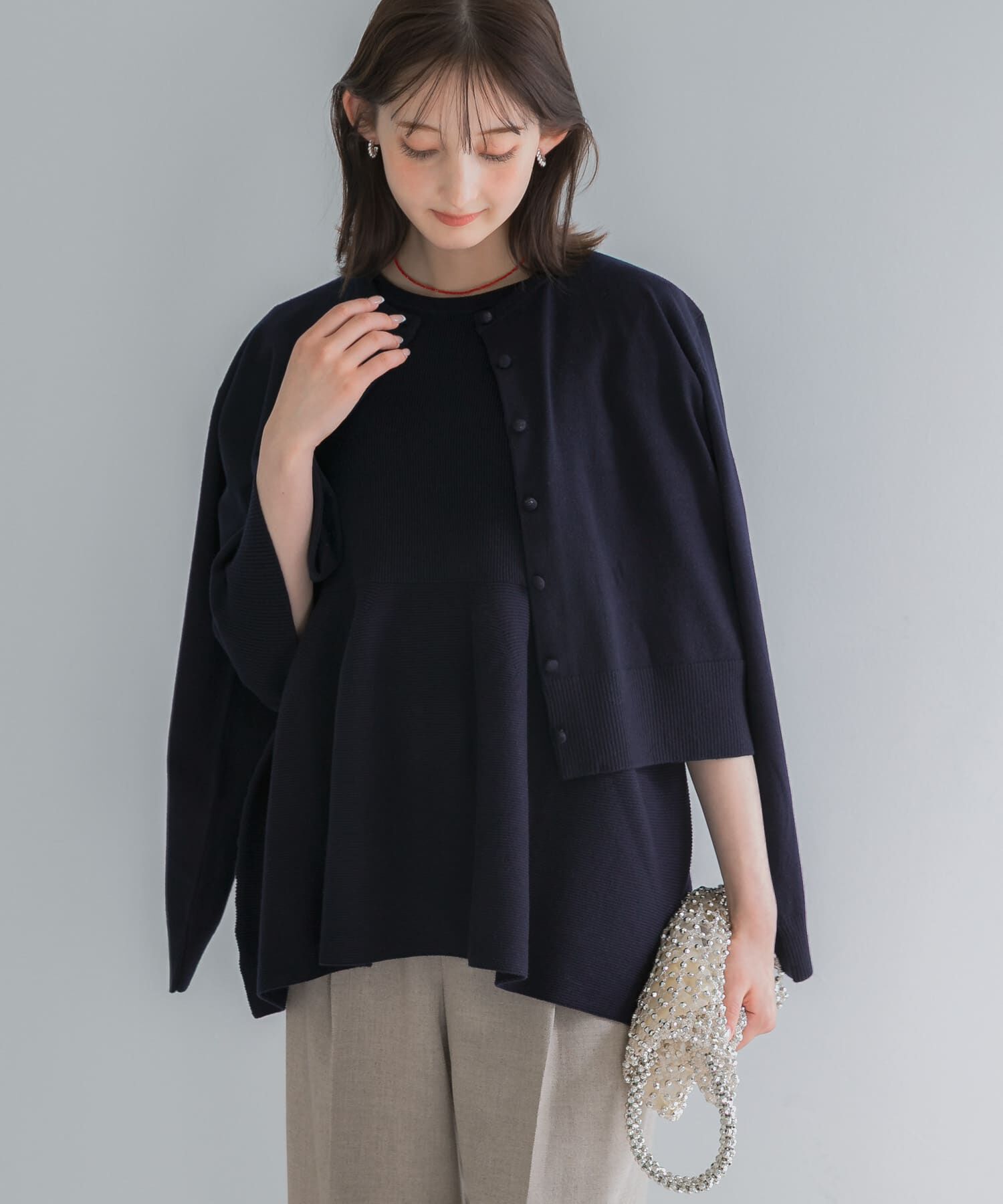 URBAN RESEARCH ROSSO「『WEB限定』フォルムニットアンサンブル」|ニット・セーター|