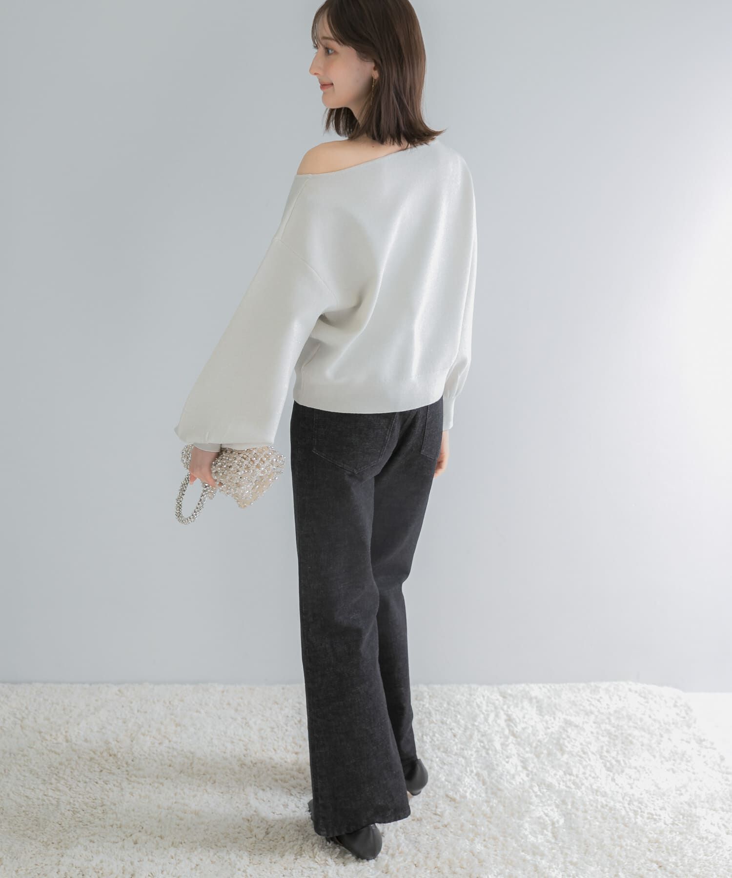 URBAN RESEARCH ROSSO「『一部WEB限定カラー』2WAYオフショルスウェットニット」|ニット・セーター|