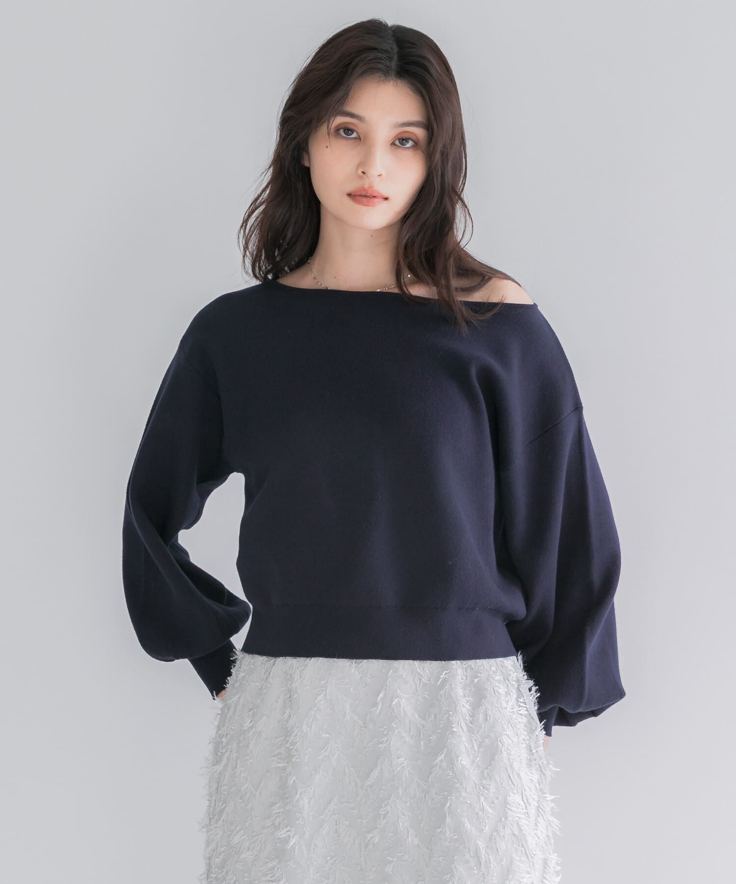 URBAN RESEARCH ROSSO「『一部WEB限定カラー』2WAYオフショルスウェットニット」|ニット・セーター|
