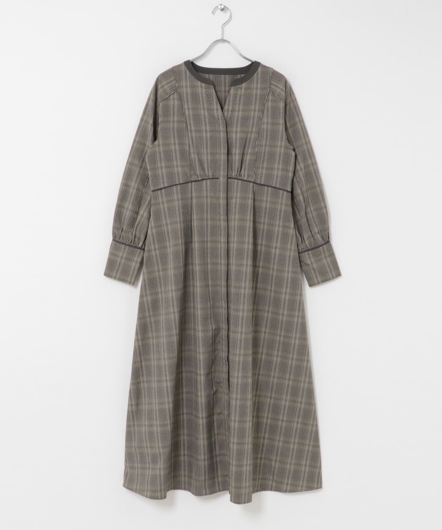 URBAN RESEARCH ROSSO「『一部WEB限定カラー』バイカラーチェックナローワンピース」|ワンピース|