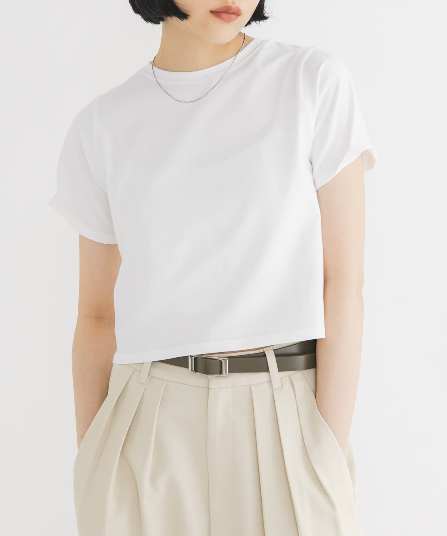  「BASICクロップドTEE」|Tシャツ・カットソー|オフホワイト