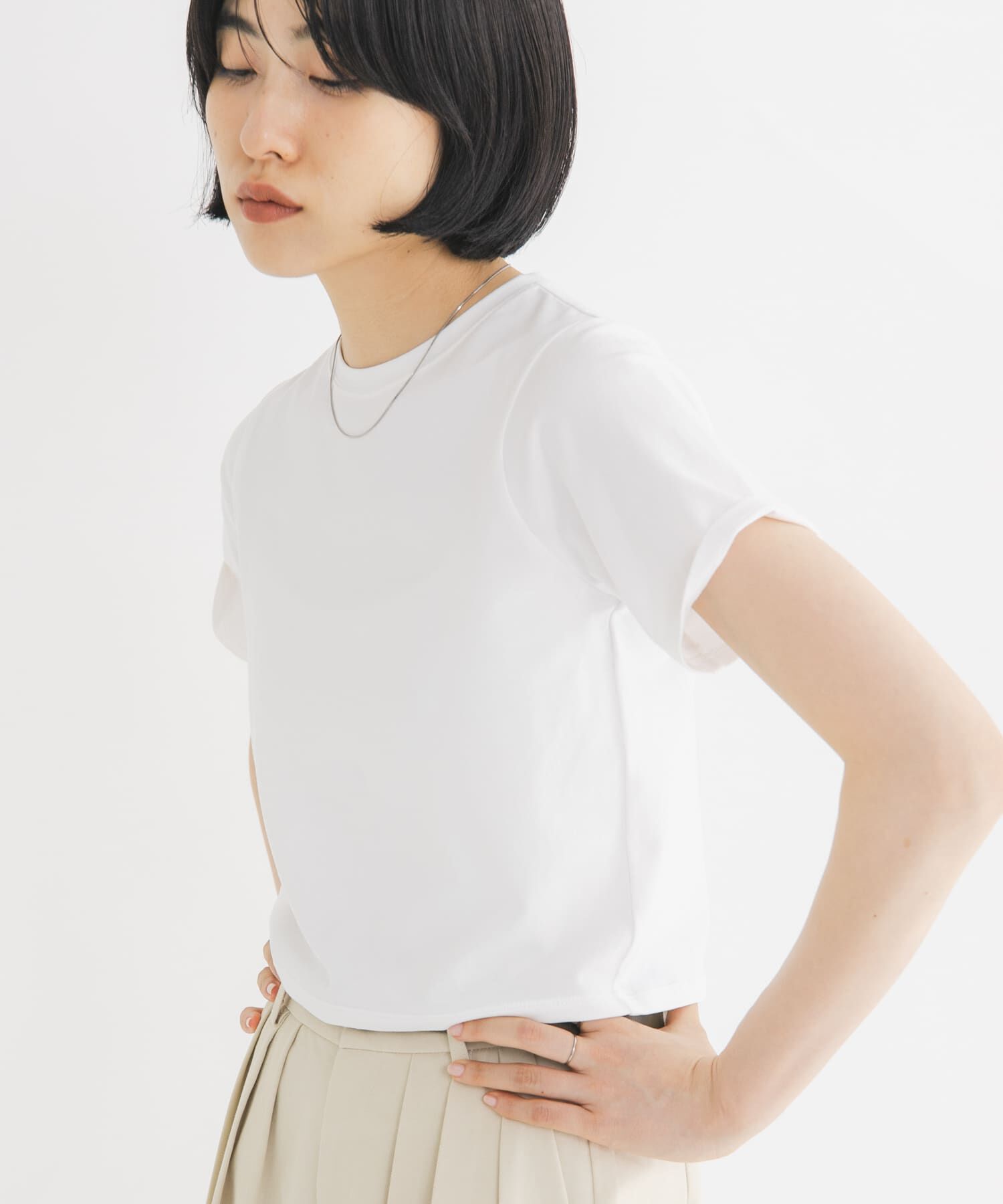  「BASICクロップドTEE」|Tシャツ・カットソー|