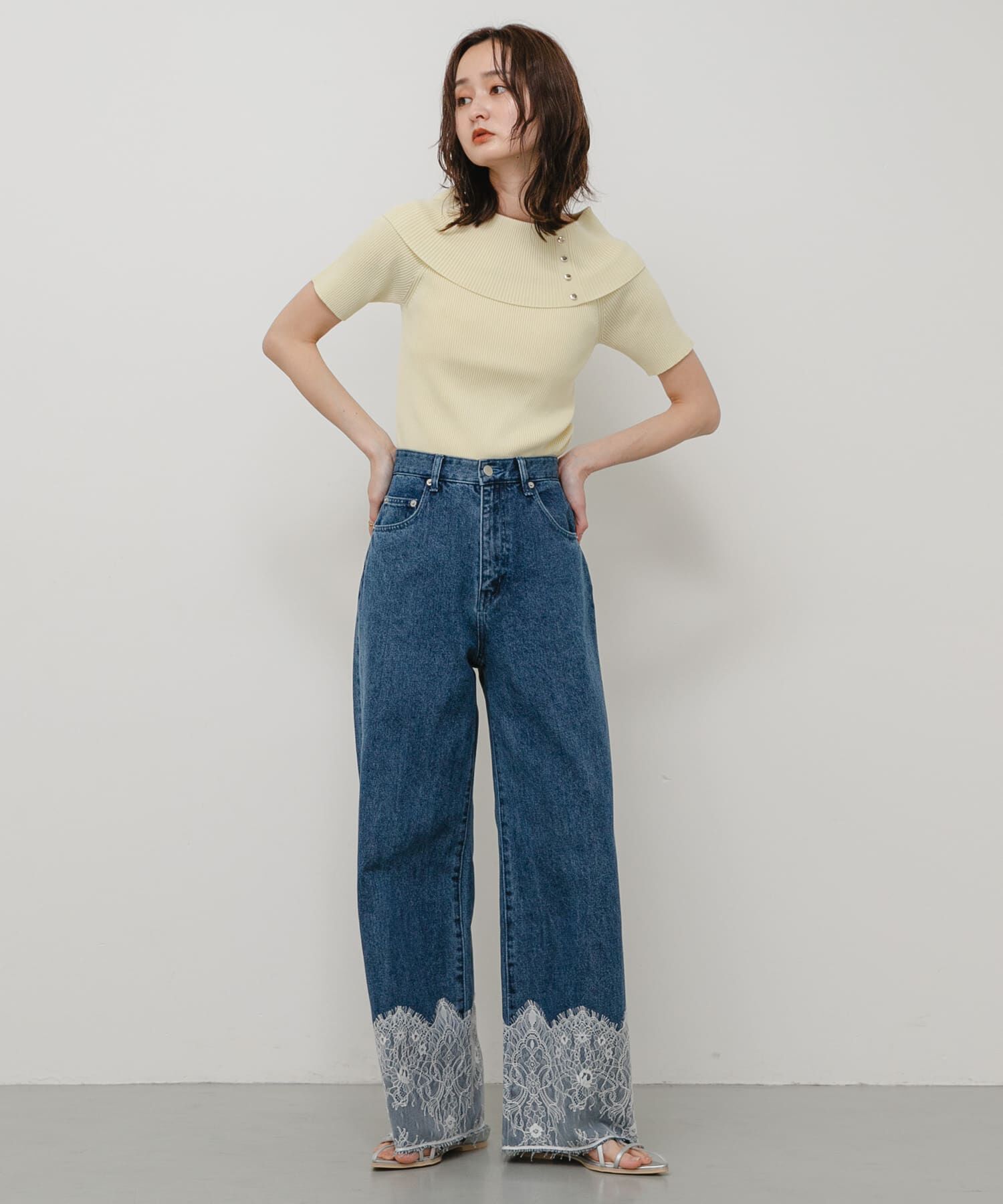 SENSE OF PLACE by URBAN RESEARCH「レースドッキングデニムパンツ」|デニム|