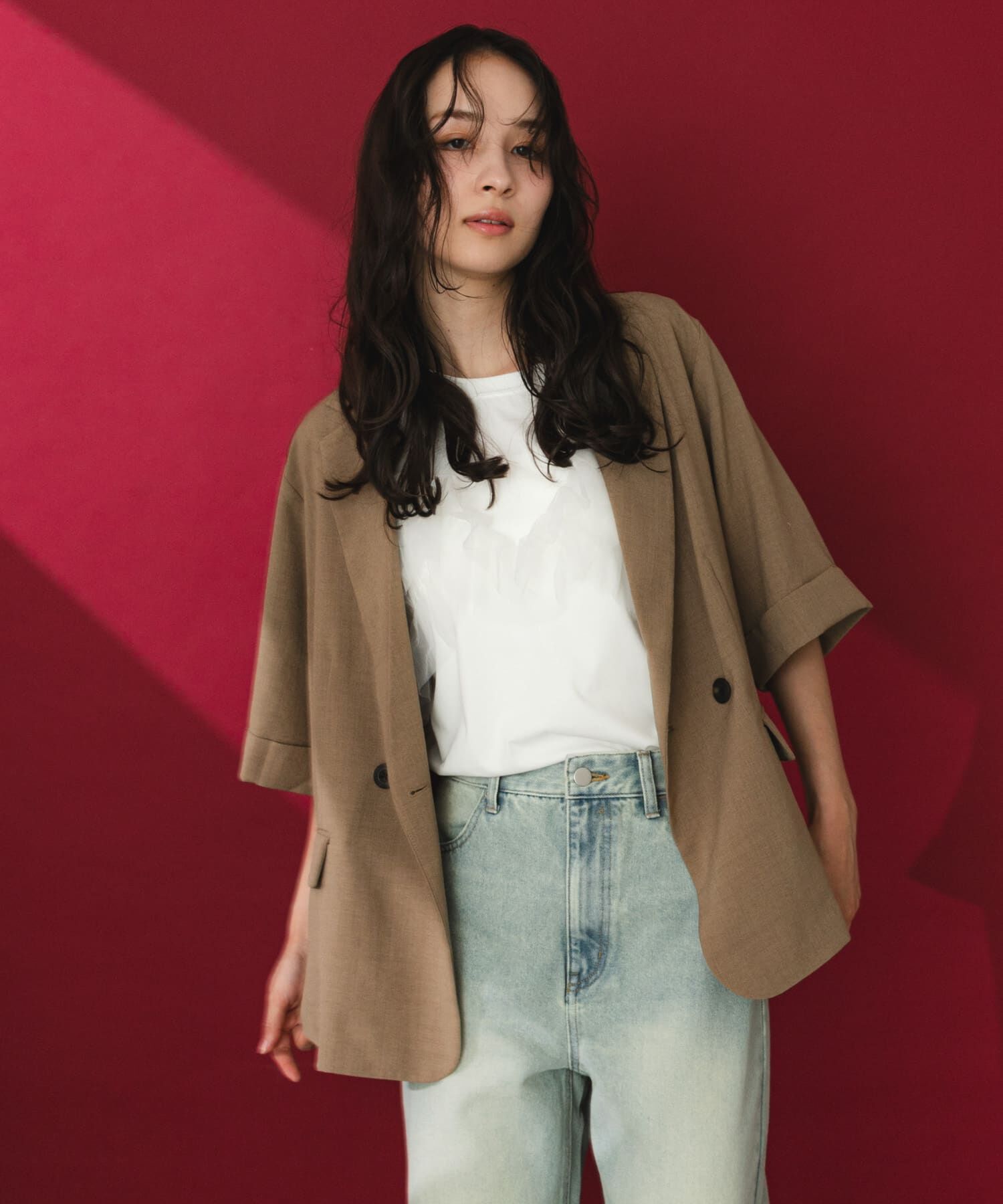 SENSE OF PLACE by URBAN RESEARCH「『一部WEB限定カラー』『UR TECH DRYLUXE』リネンライクジャケット」|その他|ベージュ