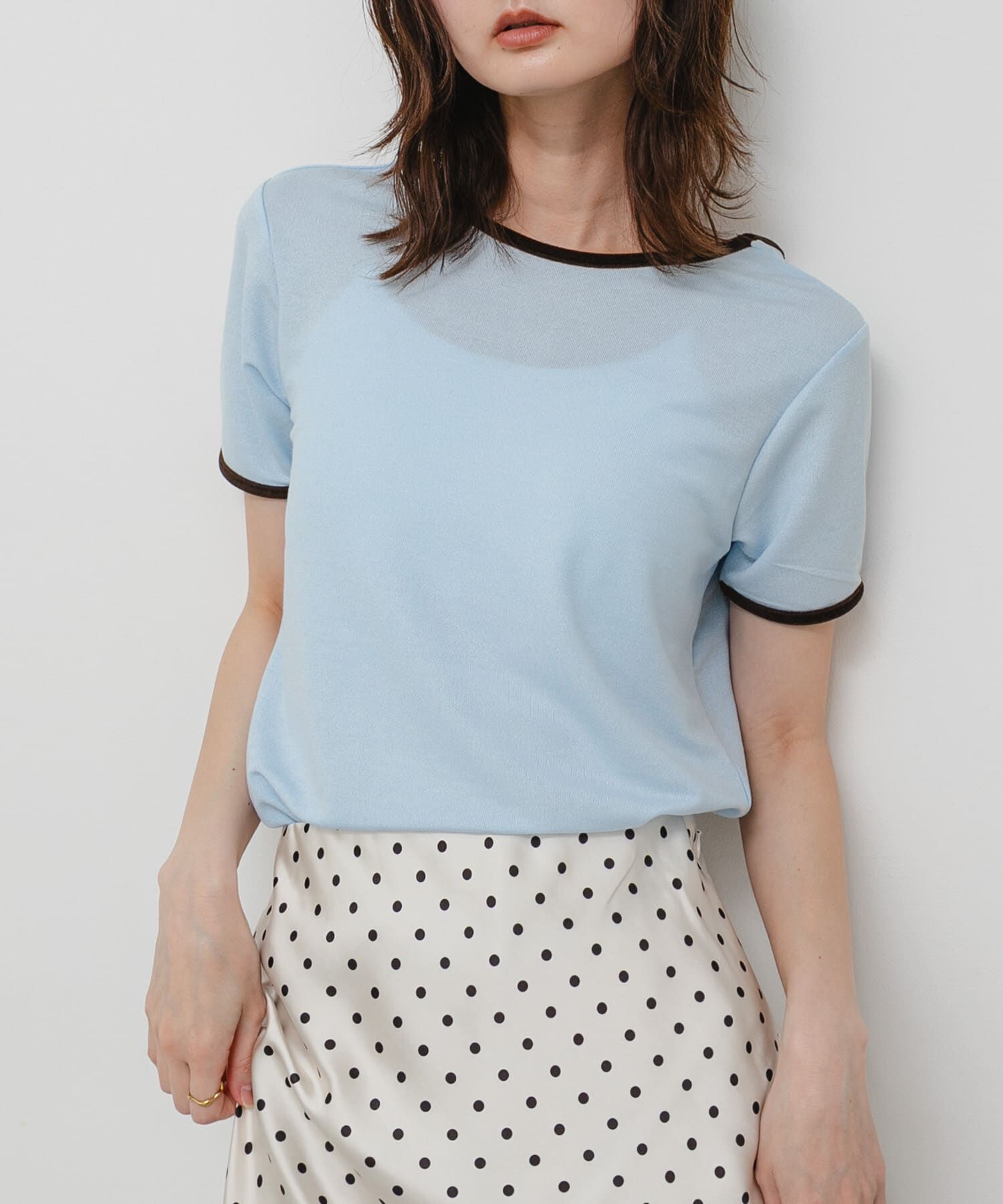 SENSE OF PLACE by URBAN RESEARCH「バックオープンリンガーTシャツ(半袖)」|Tシャツ・カットソー|ライトブルー