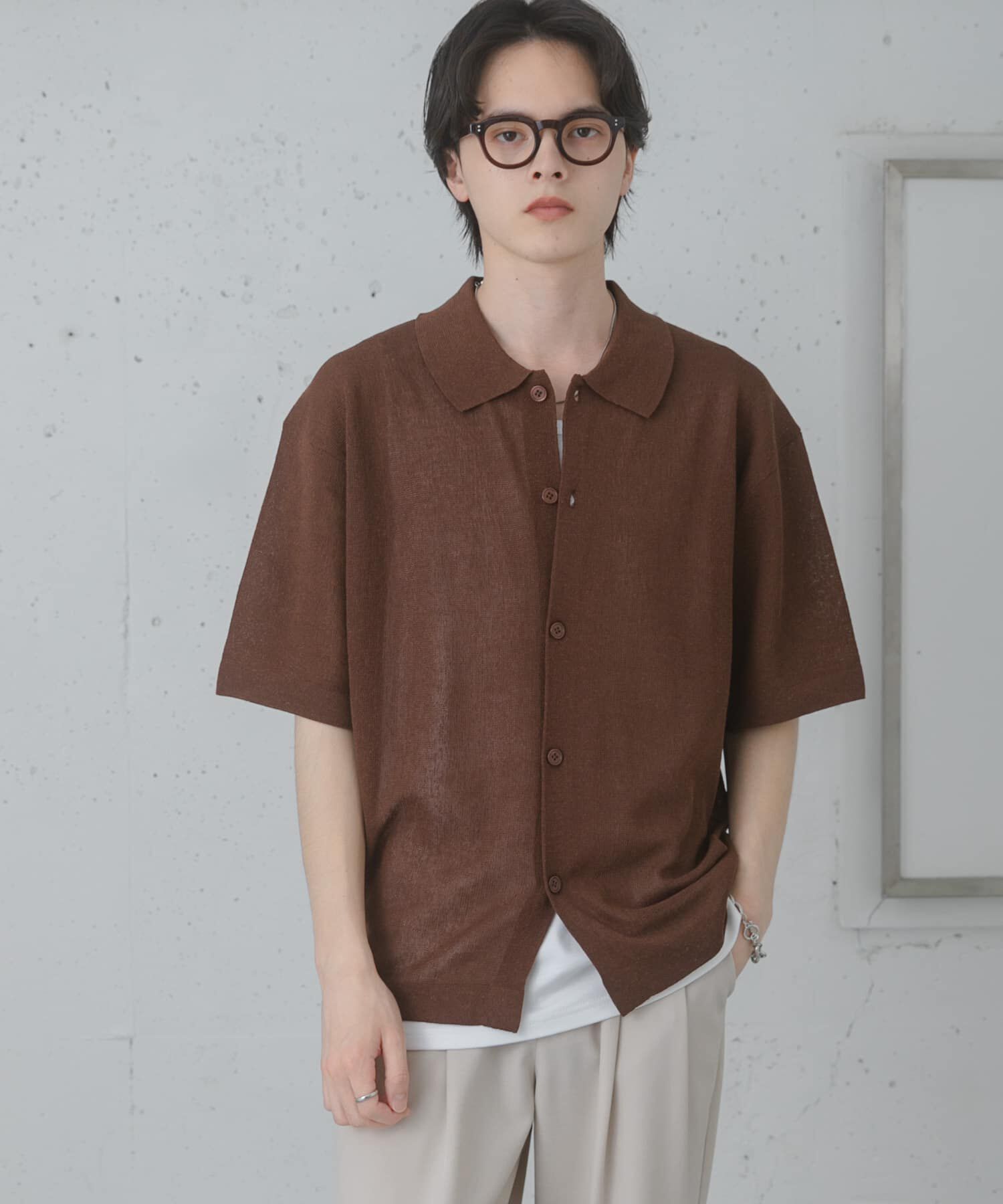 SENSE OF PLACE by URBAN RESEARCH「『一部WEB限定ｶﾗｰ』『ｲｰｼﾞｰｹｱ』ﾘﾈﾝﾌﾞﾚﾝﾄﾞｼｱｰﾆｯ 」|ニット・セーター|