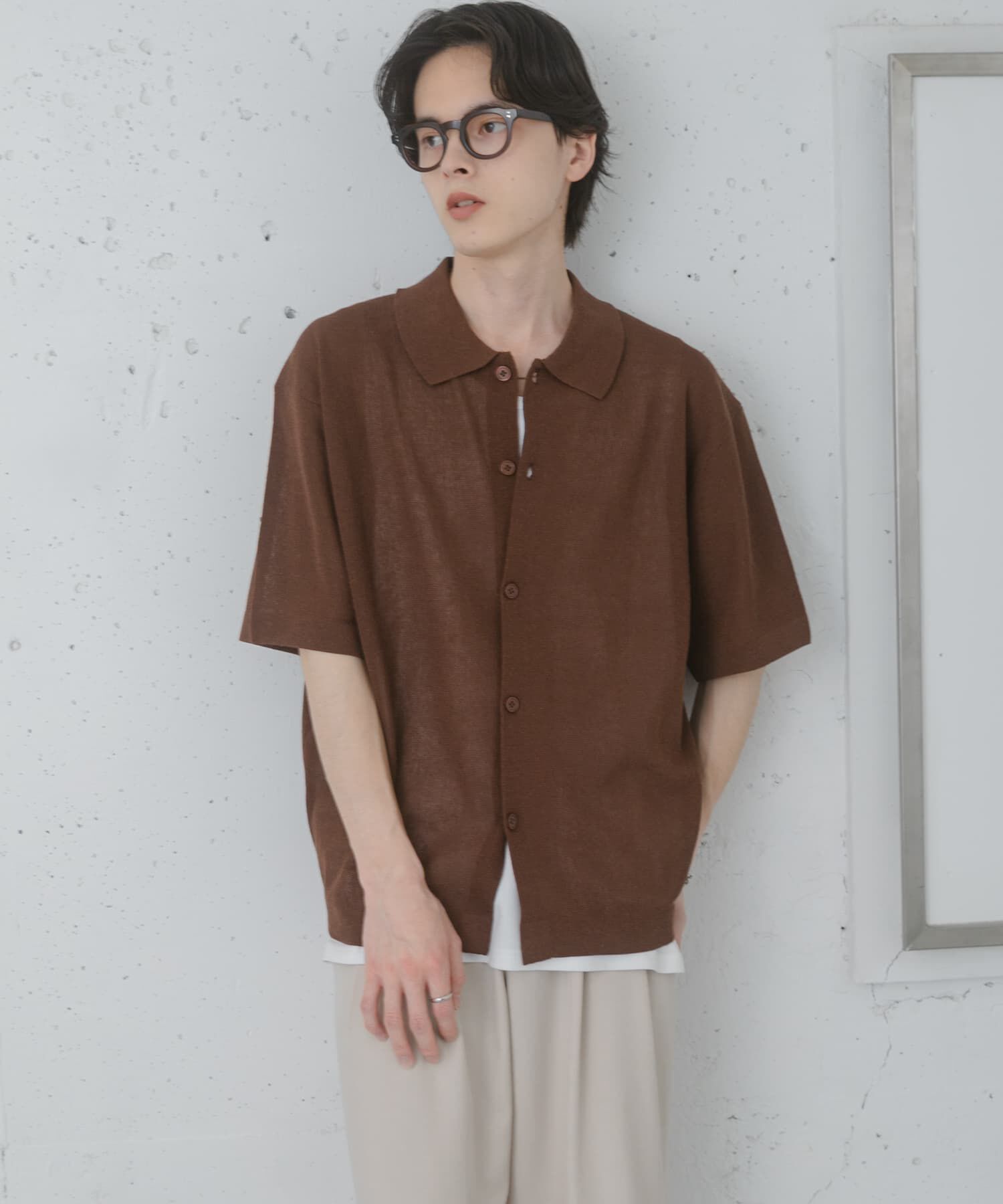 SENSE OF PLACE by URBAN RESEARCH「『一部WEB限定ｶﾗｰ』『ｲｰｼﾞｰｹｱ』ﾘﾈﾝﾌﾞﾚﾝﾄﾞｼｱｰﾆｯ 」|ニット・セーター|
