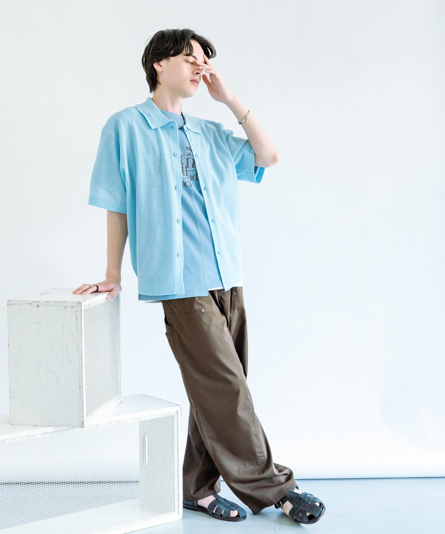 SENSE OF PLACE by URBAN RESEARCH「『一部WEB限定ｶﾗｰ』『ｲｰｼﾞｰｹｱ』ﾘﾈﾝﾌﾞﾚﾝﾄﾞｼｱｰﾆｯ 」|ニット・セーター|