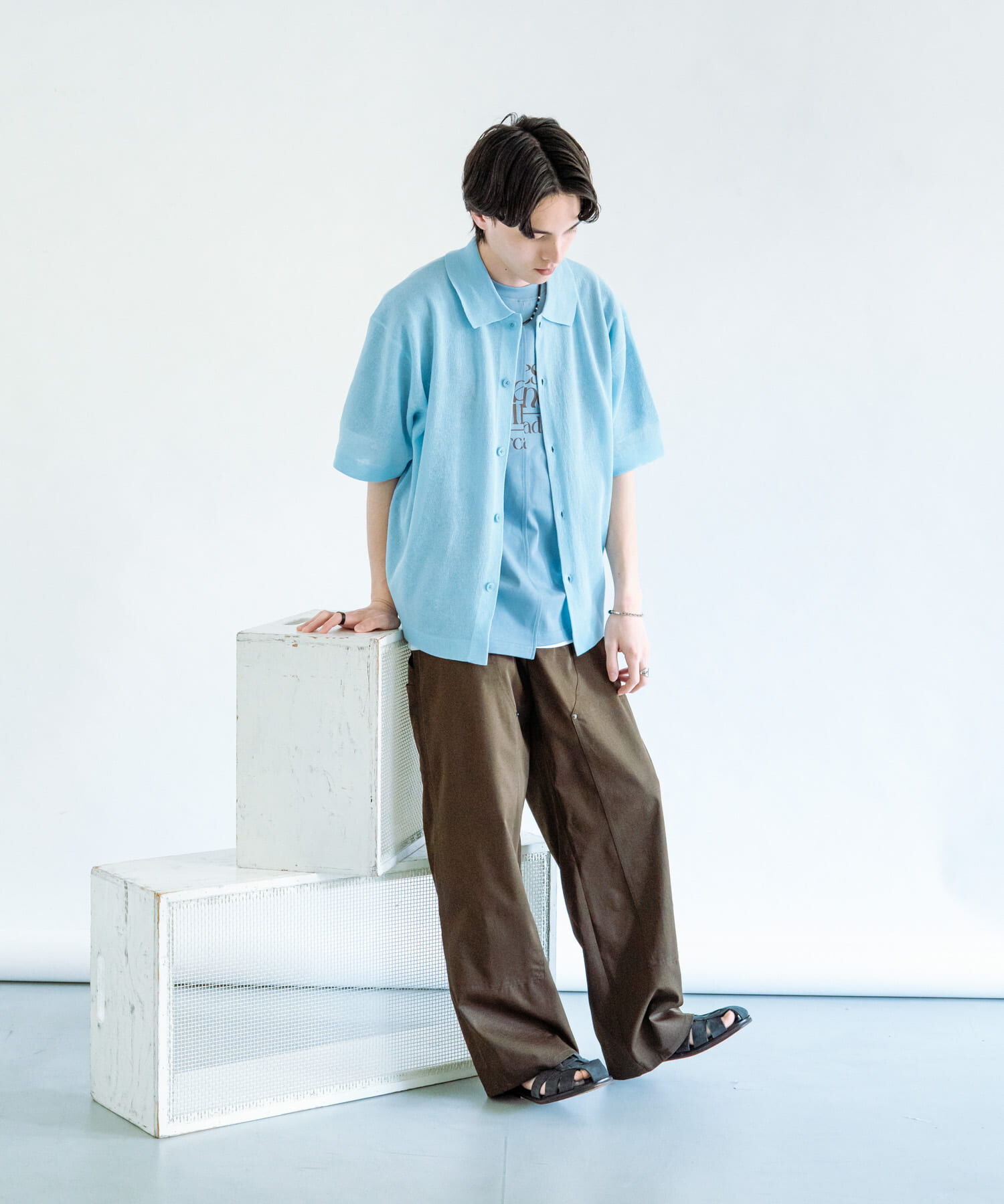SENSE OF PLACE by URBAN RESEARCH「『一部WEB限定ｶﾗｰ』『ｲｰｼﾞｰｹｱ』ﾘﾈﾝﾌﾞﾚﾝﾄﾞｼｱｰﾆｯ 」|ニット・セーター|