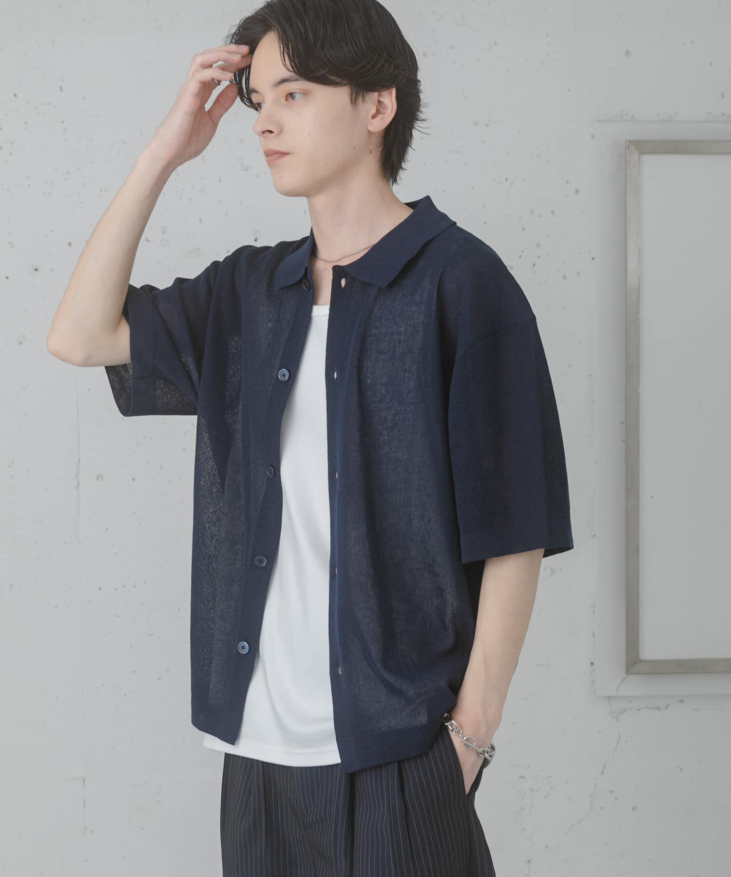 SENSE OF PLACE by URBAN RESEARCH「『一部WEB限定ｶﾗｰ』『ｲｰｼﾞｰｹｱ』ﾘﾈﾝﾌﾞﾚﾝﾄﾞｼｱｰﾆｯ 」|ニット・セーター|
