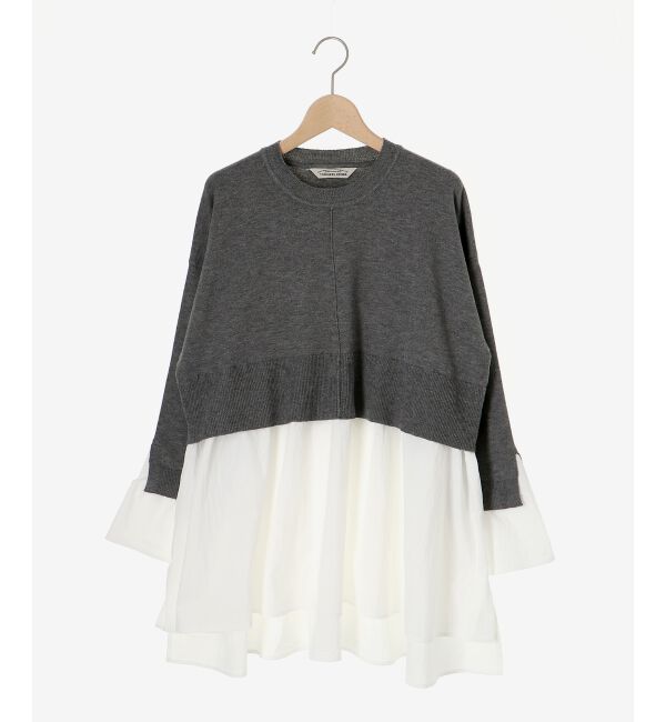 le.coeur blanc「《手洗い可能》TORRAZZO DONNAニット&times;シャツチュニック」|ニット・セーター|