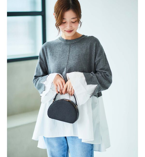 le.coeur blanc「《手洗い可能》TORRAZZO DONNAニット&times;シャツチュニック」|ニット・セーター|