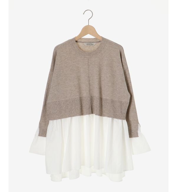 le.coeur blanc「《手洗い可能》TORRAZZO DONNAニット&times;シャツチュニック」|ニット・セーター|