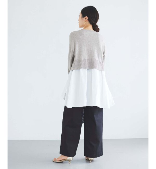 le.coeur blanc「《手洗い可能》TORRAZZO DONNAニット&times;シャツチュニック」|ニット・セーター|