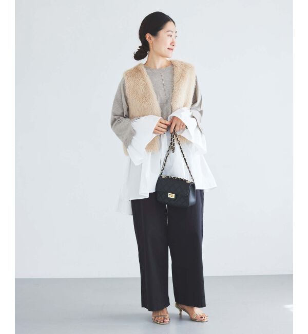 le.coeur blanc「《手洗い可能》TORRAZZO DONNAニット&times;シャツチュニック」|ニット・セーター|