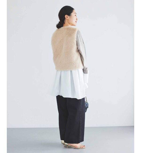 le.coeur blanc「《手洗い可能》TORRAZZO DONNAニット&times;シャツチュニック」|ニット・セーター|