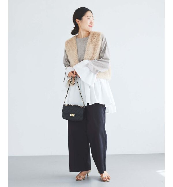 le.coeur blanc「《手洗い可能》TORRAZZO DONNAニット&times;シャツチュニック」|ニット・セーター|