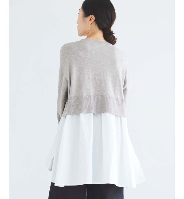 le.coeur blanc「《手洗い可能》TORRAZZO DONNAニット&times;シャツチュニック」|ニット・セーター|