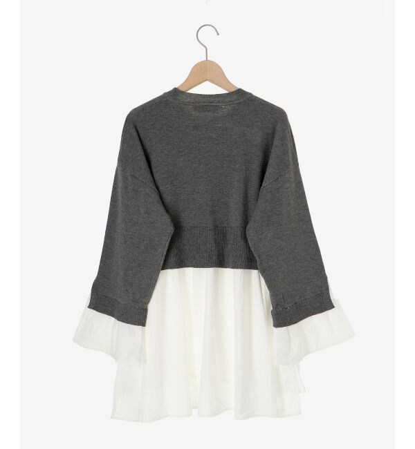 le.coeur blanc「《手洗い可能》TORRAZZO DONNAニット&times;シャツチュニック」|ニット・セーター|