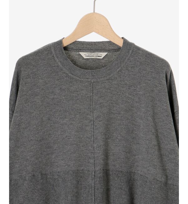 le.coeur blanc「《手洗い可能》TORRAZZO DONNAニット&times;シャツチュニック」|ニット・セーター|