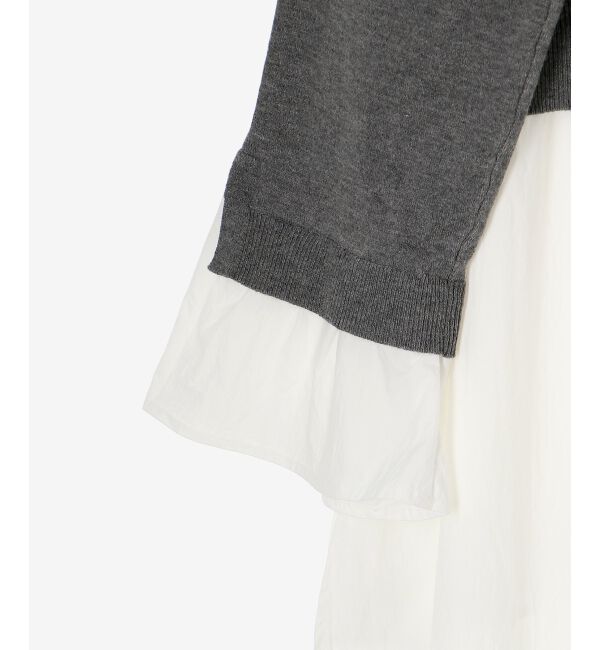 le.coeur blanc「《手洗い可能》TORRAZZO DONNAニット&times;シャツチュニック」|ニット・セーター|