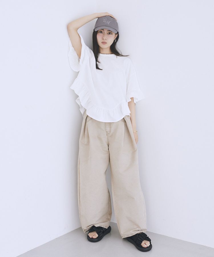 earth music&ecology「ピグメントフリルTシャツ」|Tシャツ・カットソー|