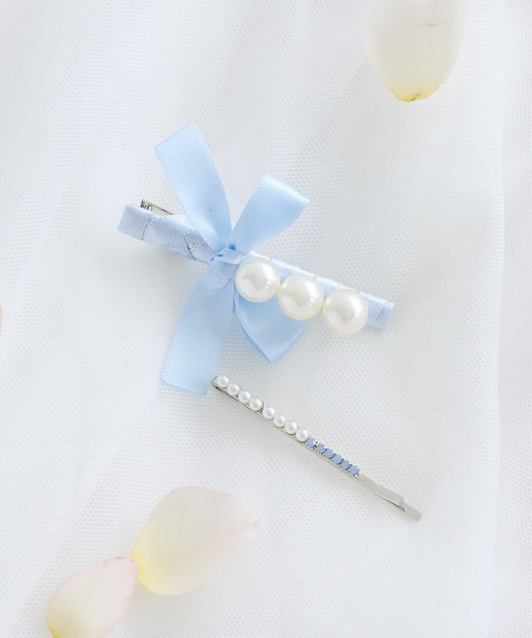 Maison de FLEUR「パールサテンリボン2セットピン」|その他|