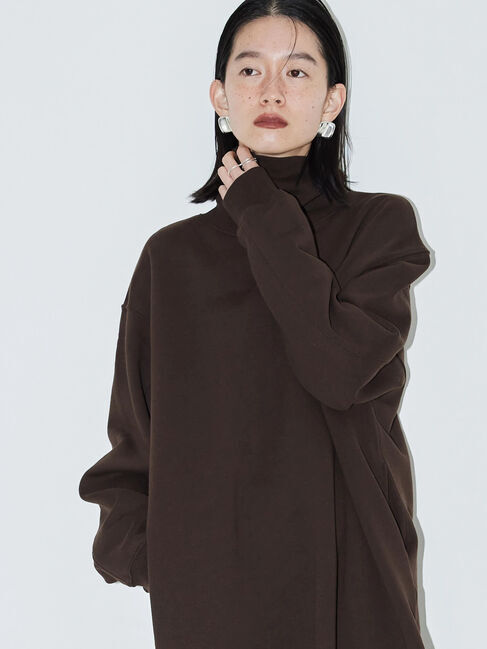  「モックネック裏起毛ワンピース1」|ワンピース|