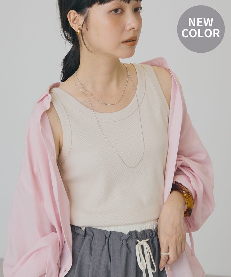 AMERICAN HOLIC「【抗菌防臭】テレコタンクトップ」|インナー|Beige