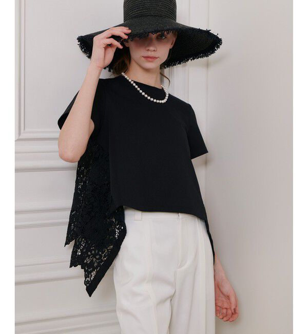 LOULOU WILLOUGHBY「【LOULOU WILLOUGHBY】レースドッキングプルオーバーブラウス」|Tシャツ・カットソー|