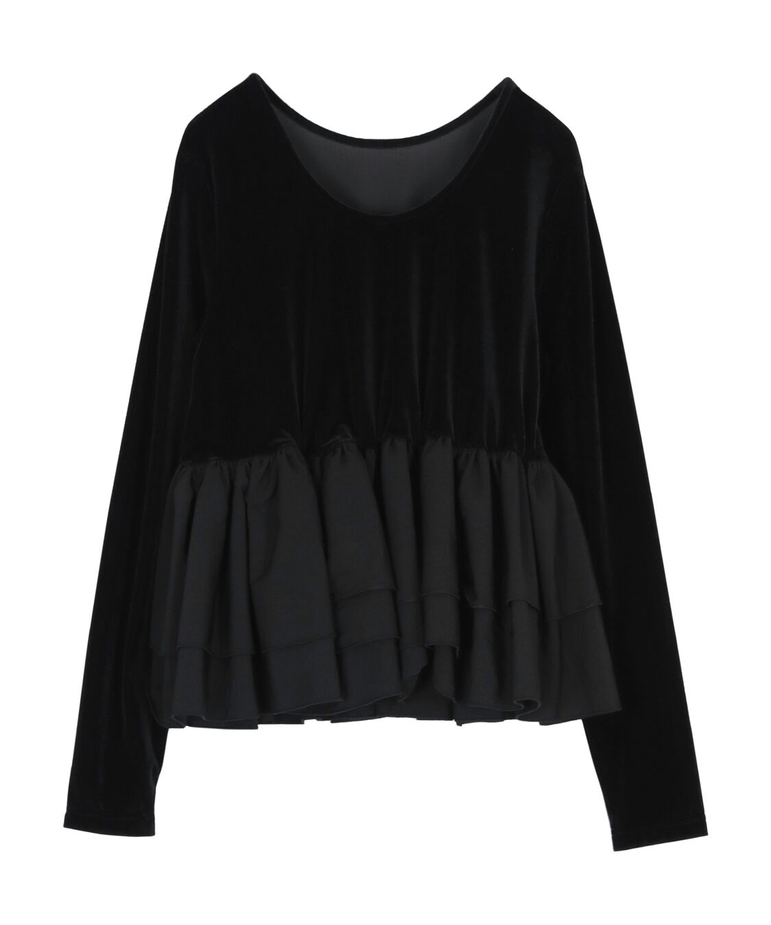 titivate「前後2wayシアーベロアドッキングペプラムトップス」|Tシャツ・カットソー|