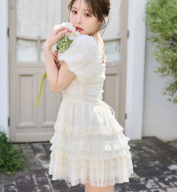 「【Tulle Collection】ティアードミニワンピース」|ワンピース|