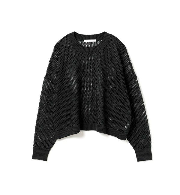 MARMARMAR「MARMARMAR メッシュパターンワイドプルオーバー」|ニット・セーター|ブラック