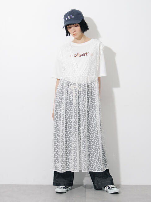 Samansa Mos2「チュール刺繍前後2WAYノースリワンピース」|ワンピース|