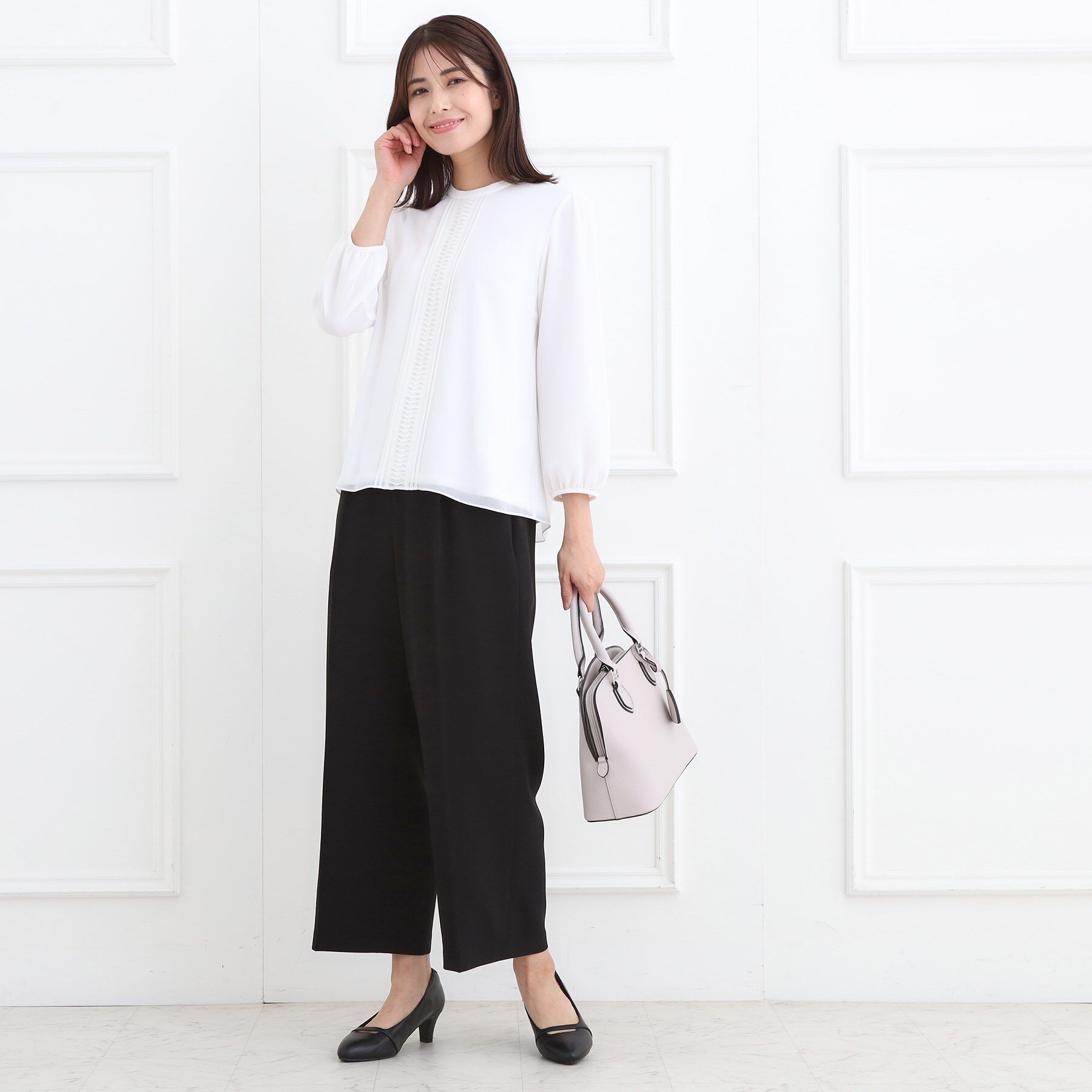 Reflect「【SS-4Lサイズ／通勤／セットアップ可】タック入りワイドパンツ」|その他|