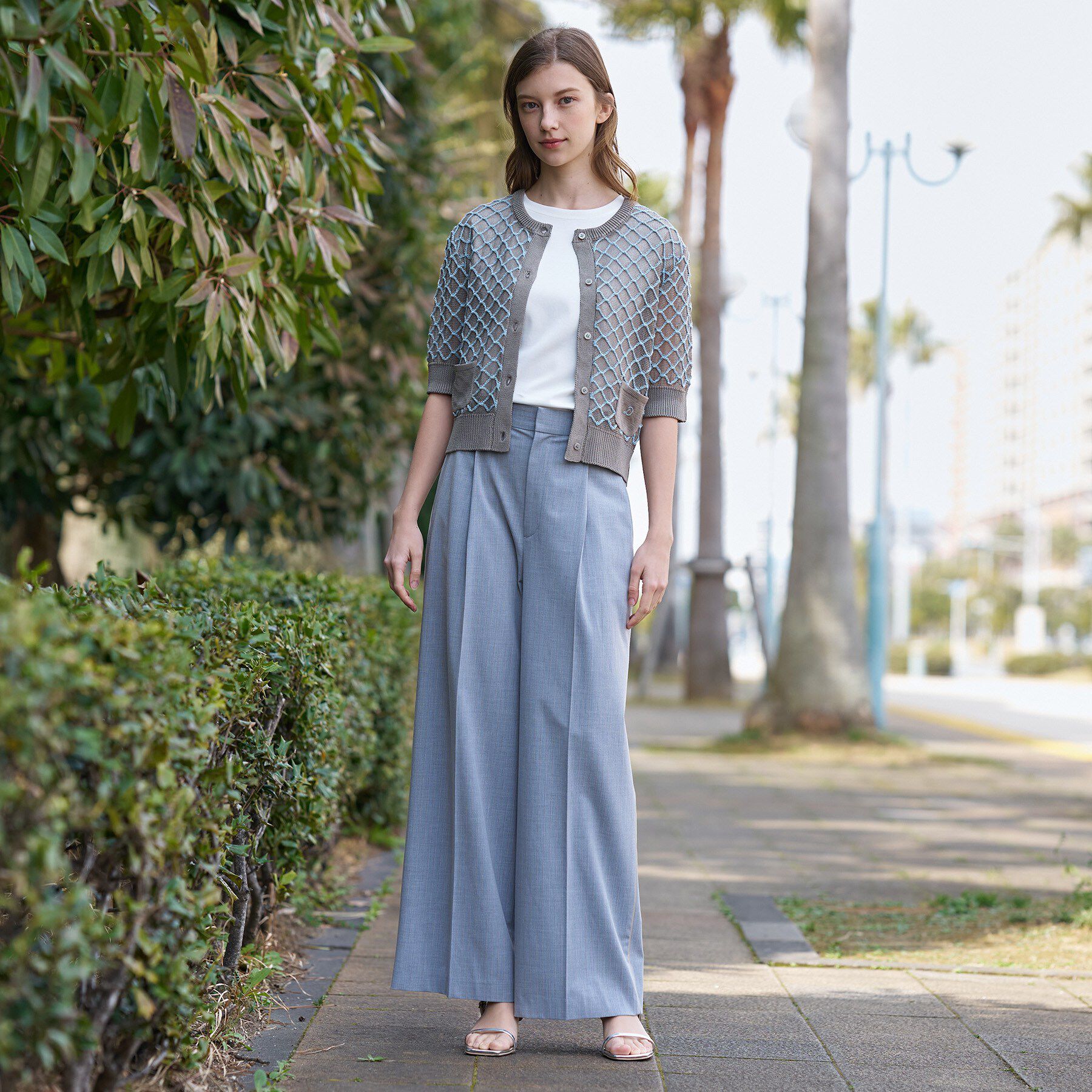 DRESSTERIOR「【ウォッシャブル】フィッシュネットニットシャツカーディガン」|カーディガン|