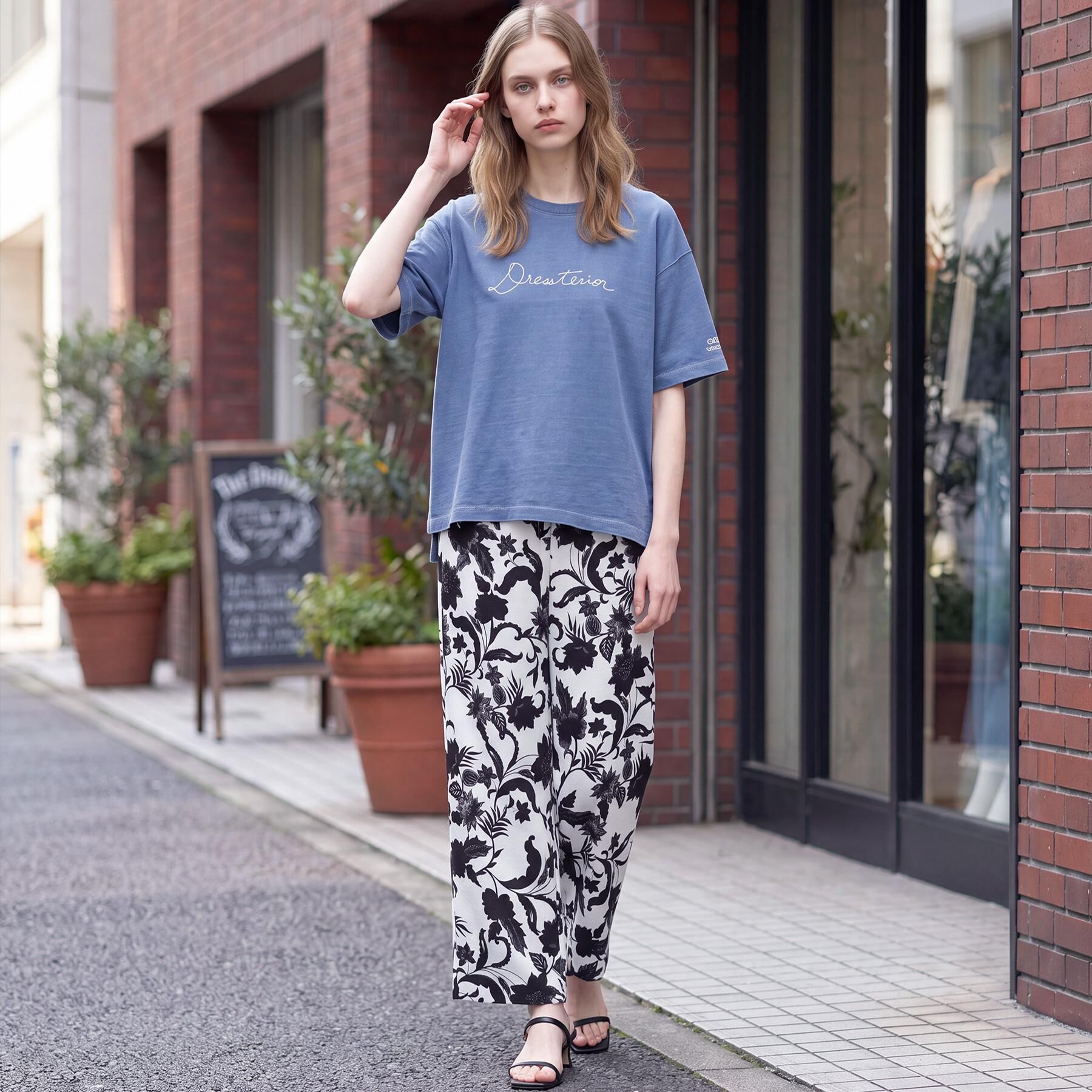 DRESSTERIOR「インディゴ天竺ロゴTシャツ」|Tシャツ・カットソー|