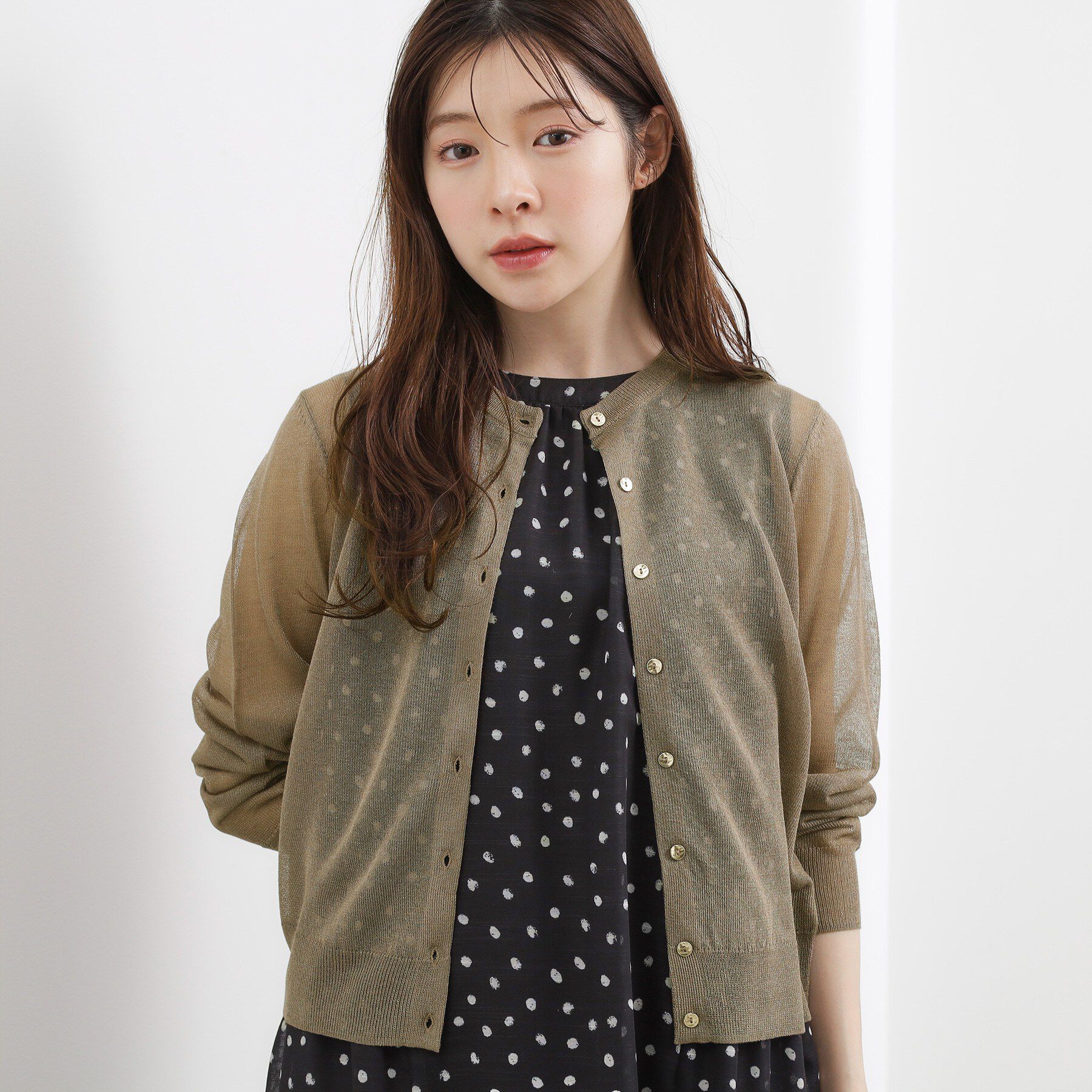 grove「高評価！【洗える/名品】大人の透け感、シアーカーディガン」|カーディガン|