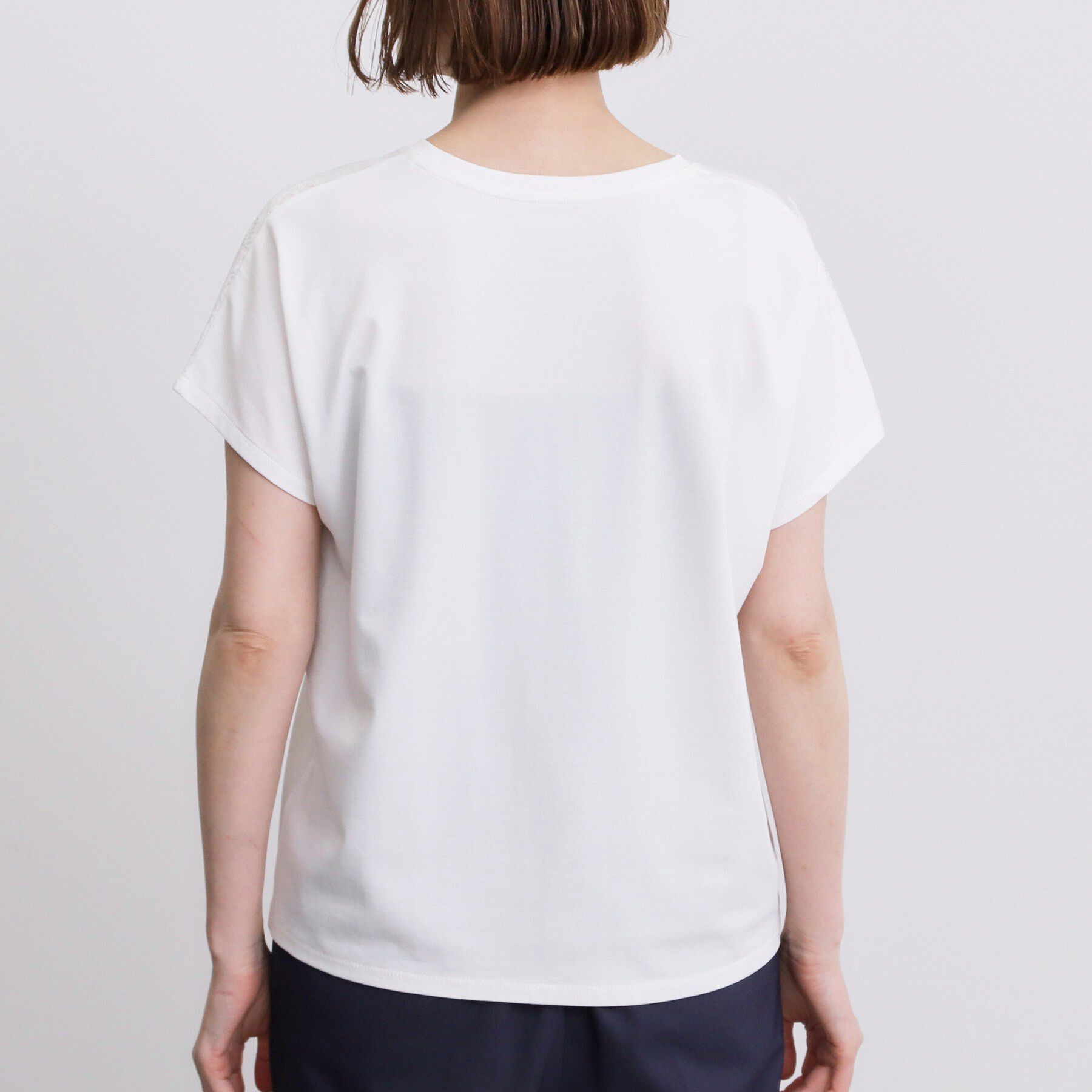 grove「【持続冷感/SET UP可】ひんやりポンチシリーズ／フロントレースドルマンカットソー」|Tシャツ・カットソー|