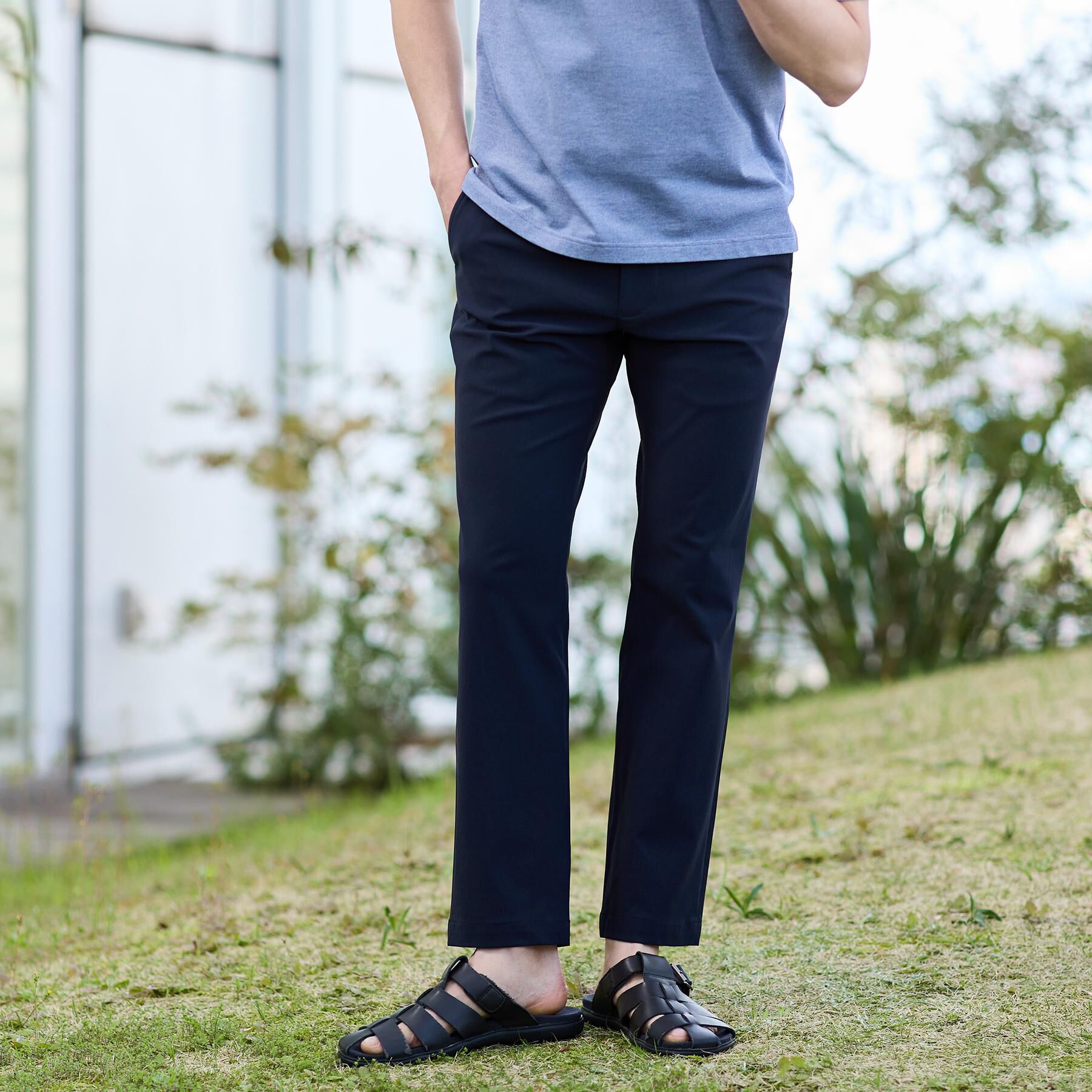 TAKEO KIKUCHI「【接触冷感/吸汗速乾】サイドゴアウエスト ストレートパンツ」|その他|