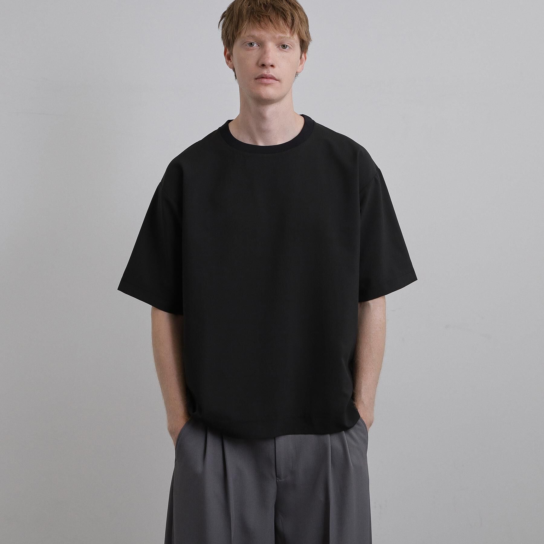 tk.TAKEO KIKUCHI「AIRY DRYクルーネックTシャツ/吸水速乾/UVカット/マシーンウォッシャブル/洗濯可/イージー」|シャツ・ブラウス|ブラック(019)
