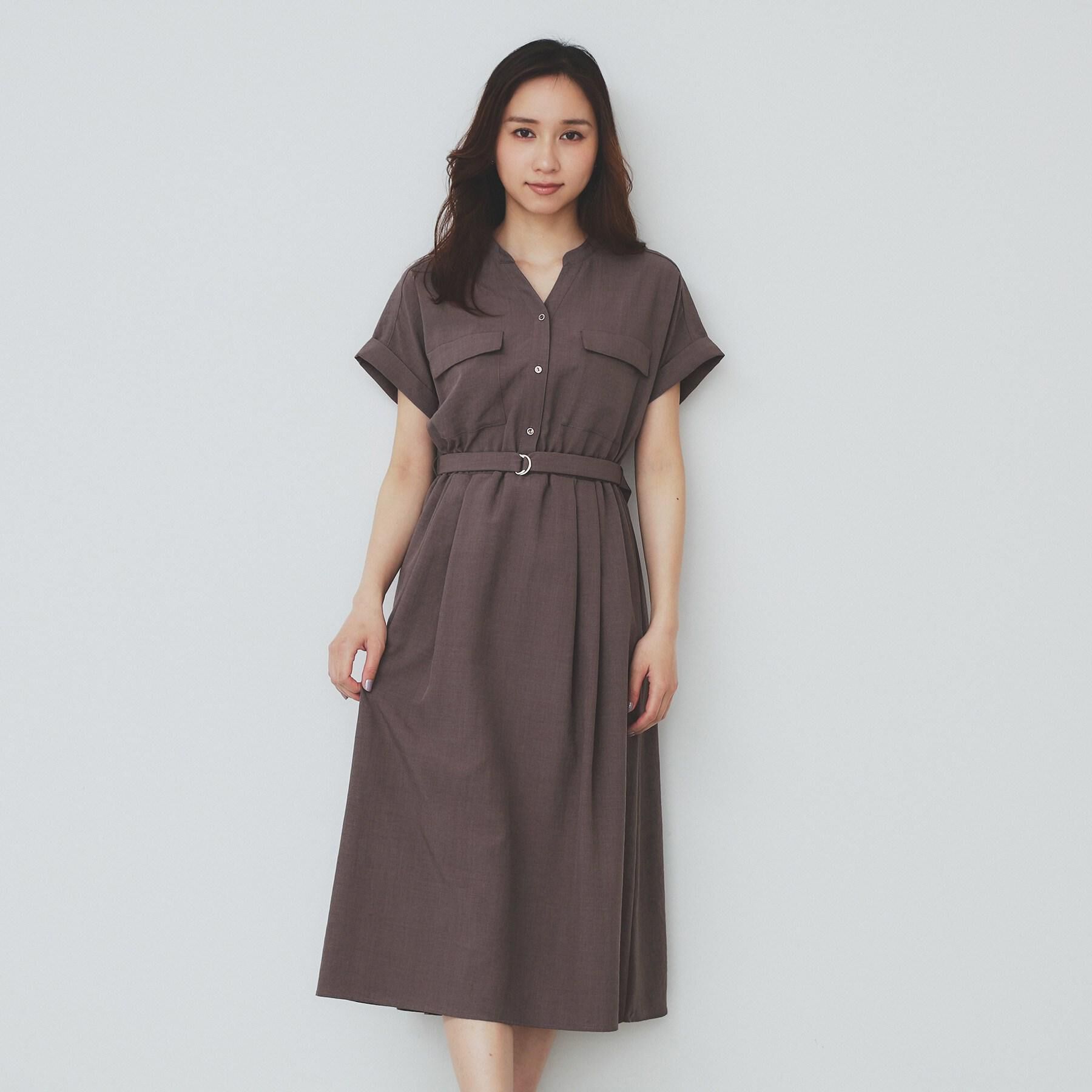 index「《7色展開／XS-LLサイズ》ダブルポケットスキッパーシャツワンピース【吸水速乾／防シワ／イージーア」|ワンピース|