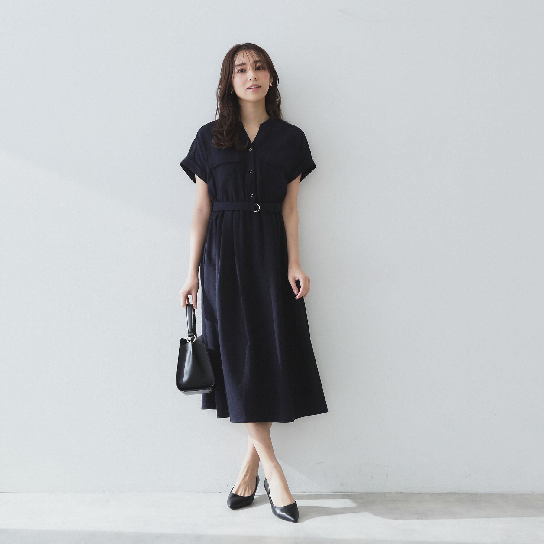 index「《7色展開／XS-LLサイズ》ダブルポケットスキッパーシャツワンピース【吸水速乾／防シワ／イージーア」|ワンピース|