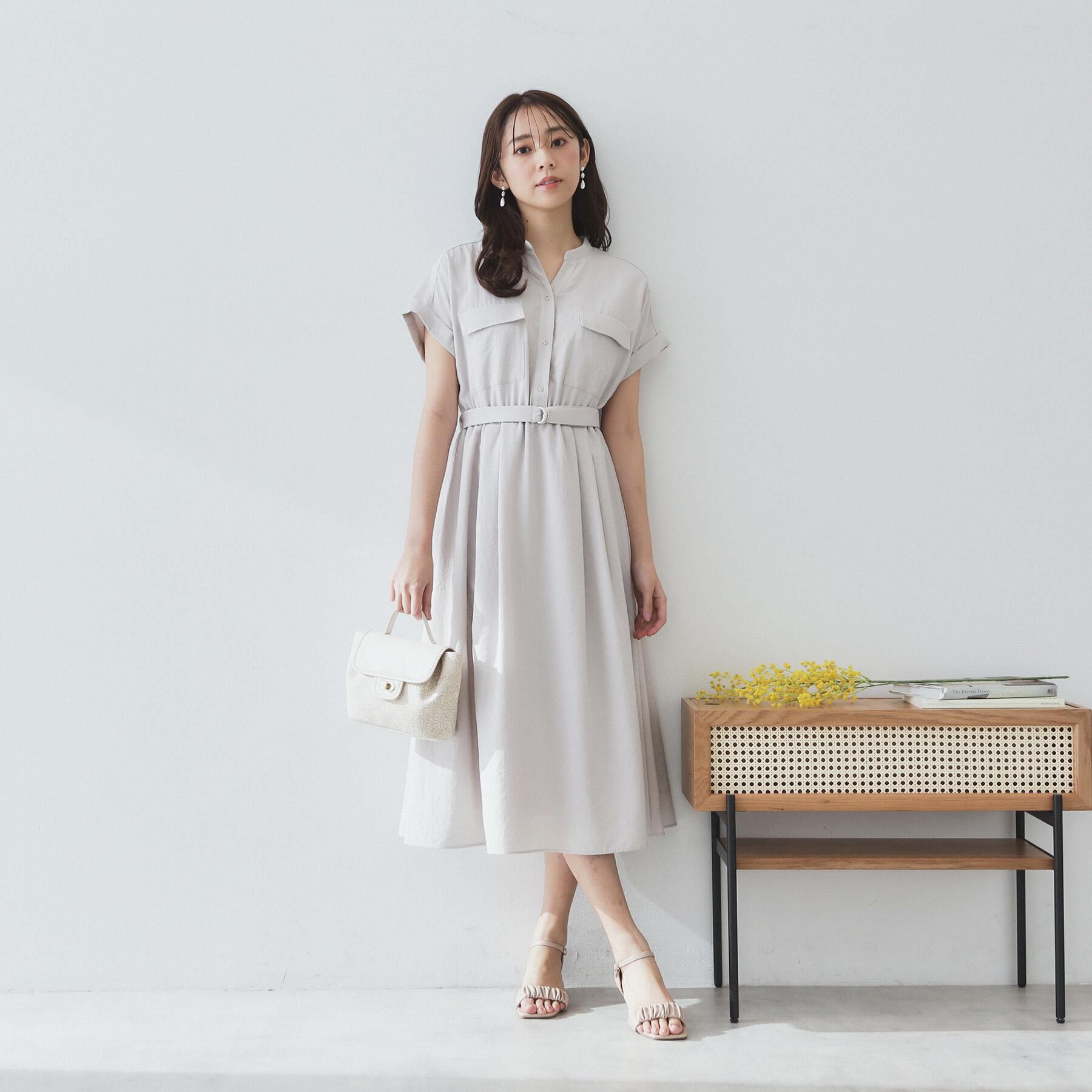 index「《7色展開／XS-LLサイズ》ダブルポケットスキッパーシャツワンピース【吸水速乾／防シワ／イージーア」|ワンピース|