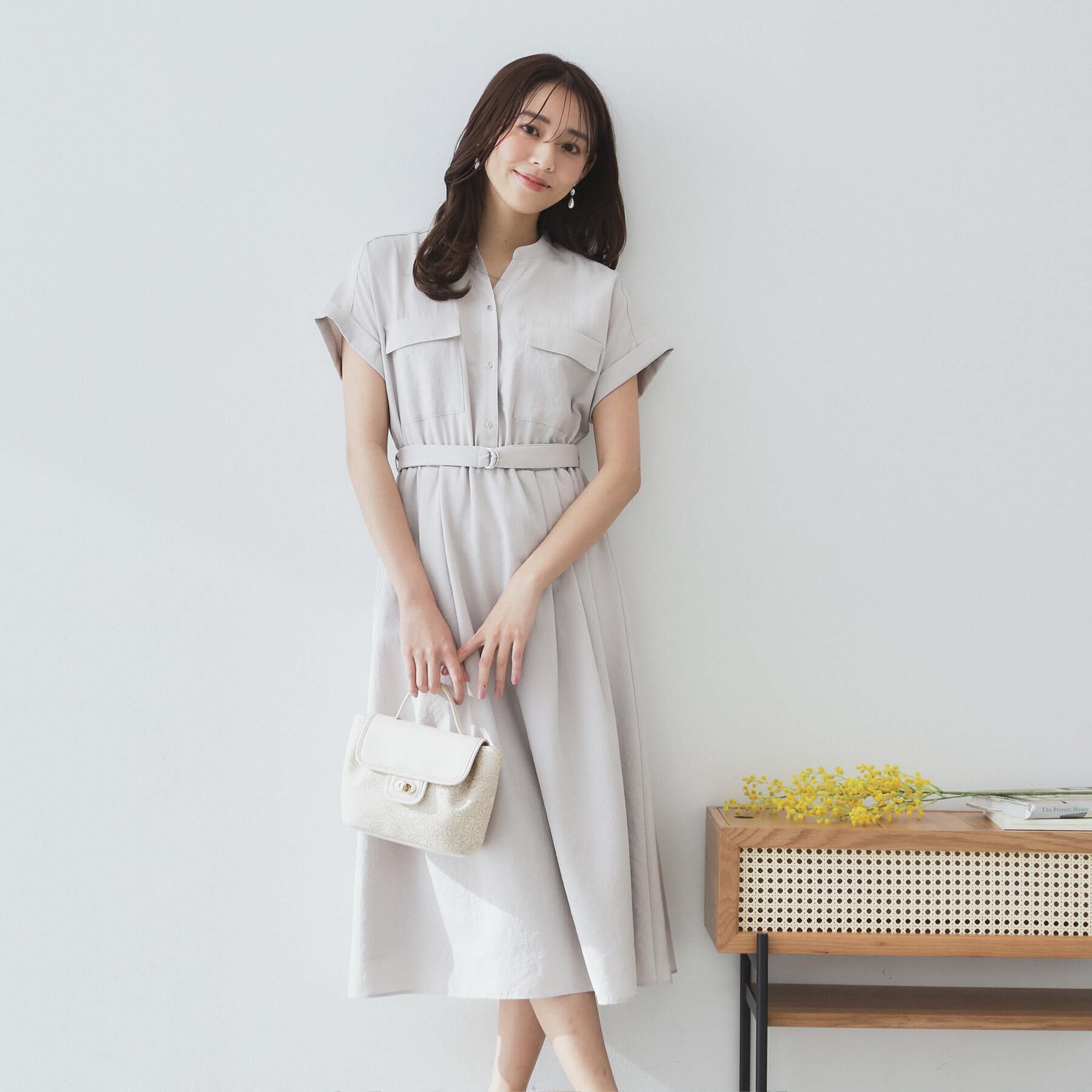 index「《7色展開／XS-LLサイズ》ダブルポケットスキッパーシャツワンピース【吸水速乾／防シワ／イージーア」|ワンピース|