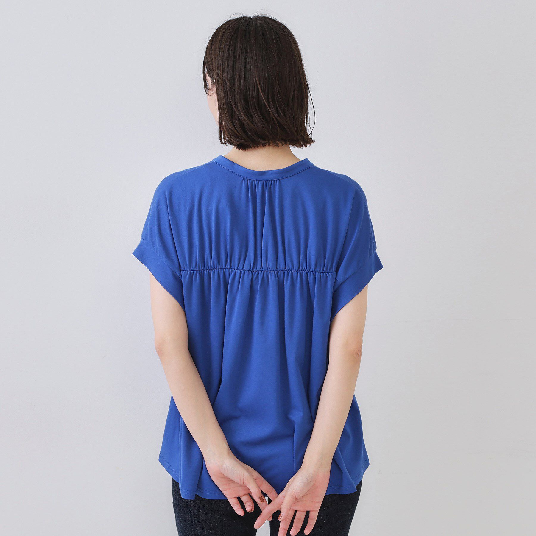 OPAQUE.CLIP「スキッパーフレアカットソー【接触冷感／洗濯機洗い可】」|Tシャツ・カットソー|