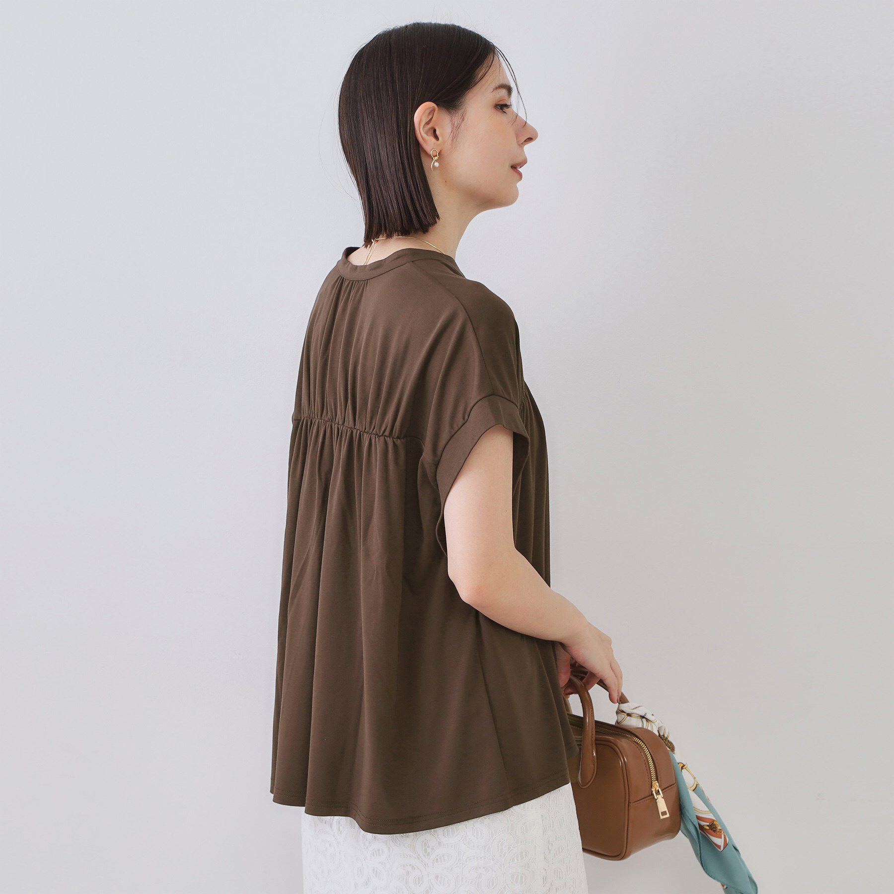 OPAQUE.CLIP「スキッパーフレアカットソー【接触冷感／洗濯機洗い可】」|Tシャツ・カットソー|