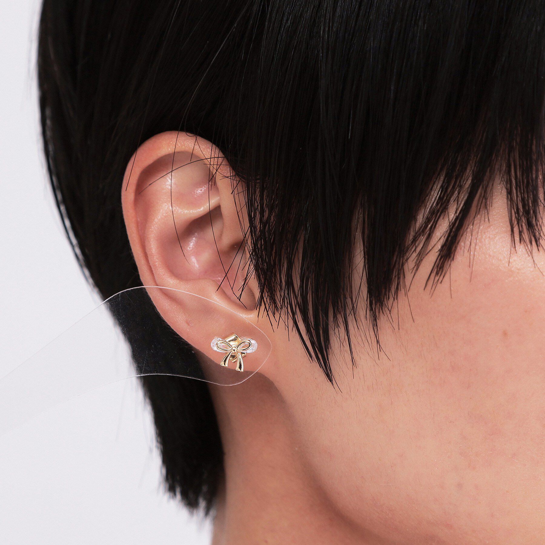 OPAQUE.CLIP「ビジュー&times;メタルリボンミニピアス」|ピアス|