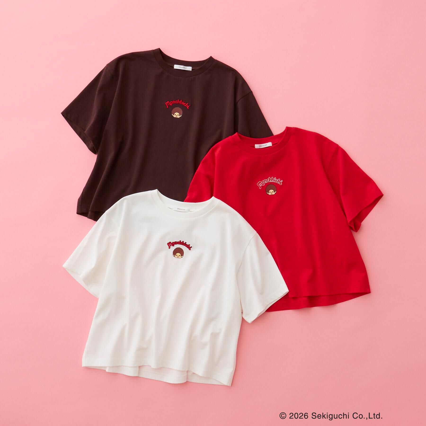 OPAQUE.CLIP「【モンチッチ】フロントプリント＆ロゴ刺繍ショートTシャツ《洗濯機OK》」|Tシャツ・カットソー|