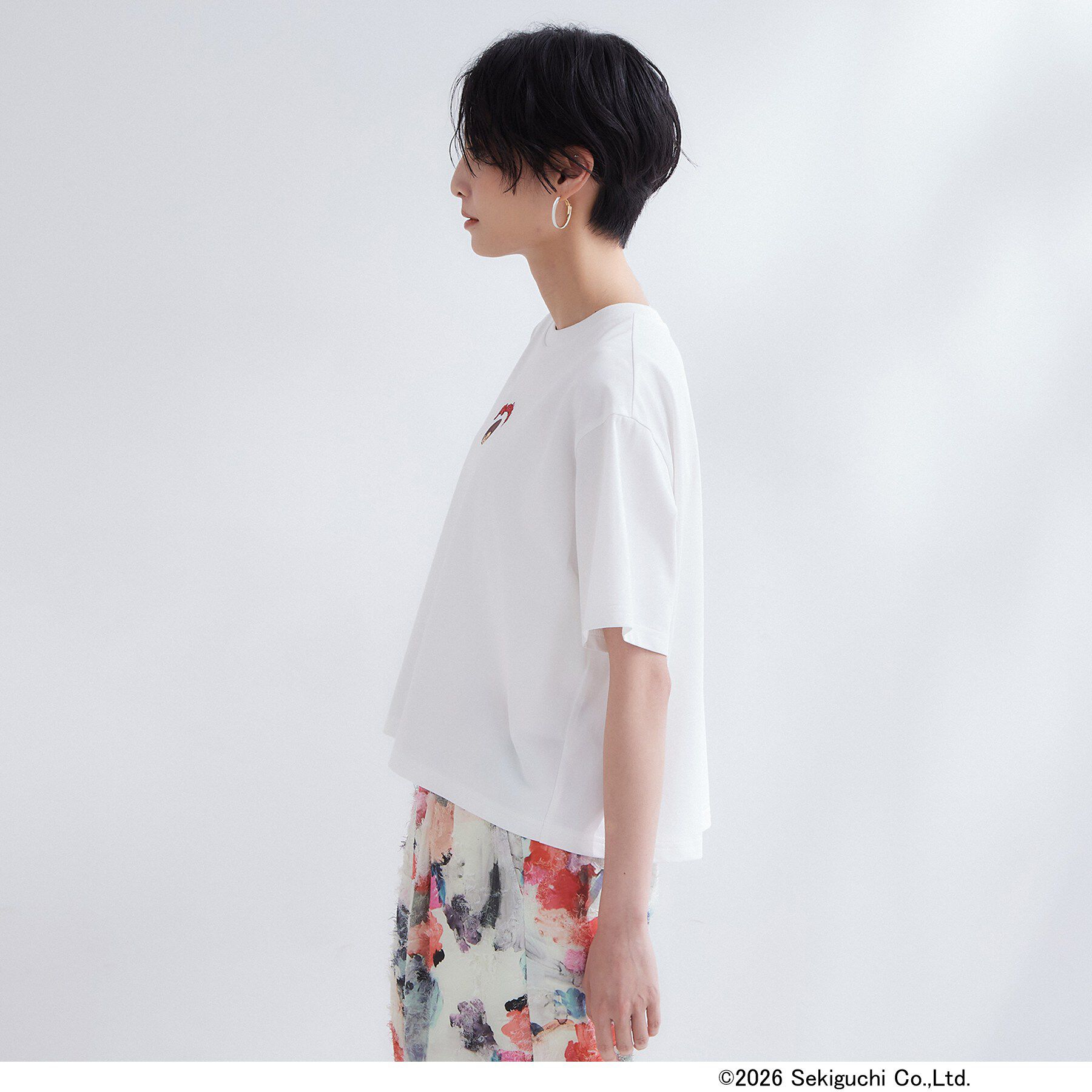 OPAQUE.CLIP「【モンチッチ】フロントプリント＆ロゴ刺繍ショートTシャツ《洗濯機OK》」|Tシャツ・カットソー|
